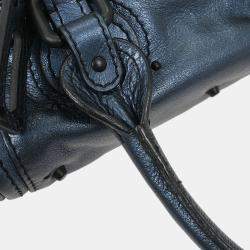 Pre Owned Chloe Metallic Blue Paddington Mini Handbag