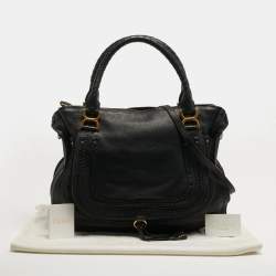 Pre Owned Chloe Marcie Large Black Leather Satchel