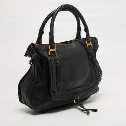 Pre Owned Chloe Marcie Large Black Leather Satchel