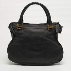 Pre Owned Chloe Marcie Large Black Leather Satchel