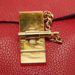 مملوكة مسبقًا حقيبة كتف كلوي درو جلد أحمر صغيرة