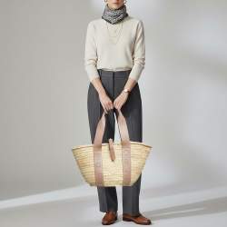 Pre Owned حقيبة يد كلوي سينس جلد كريم/بيج ورافيا