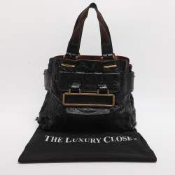 مملوكة مسبقًا حقيبة يد توتس كلوي جلد لامع أسود