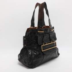 مملوكة مسبقًا حقيبة يد توتس كلوي جلد لامع أسود