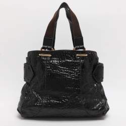 مملوكة مسبقًا حقيبة يد توتس كلوي جلد لامع أسود