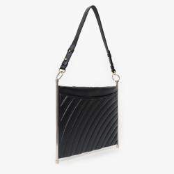 Pre Owned حقيبة كتف كلوي روي جلد مُبطّنة سوداء متوسطة مع حزام