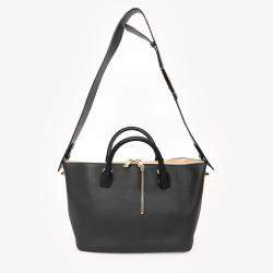 Pre Owned حقيبة يد كلوي 2014 بايلي جلد أسود/رمادي فاتح مع حزام