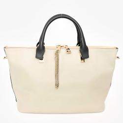 Pre Owned حقيبة يد كلوي 2014 بايلي جلد أسود/رمادي فاتح مع حزام