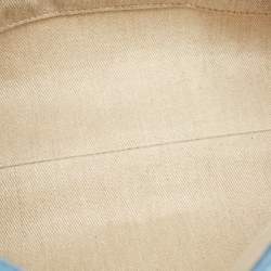 Pre Owned Chloé Woody Medium Blue Denim and Leather Tote