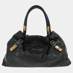 Pre Owned Chloe Black Victoria Tote Handbag