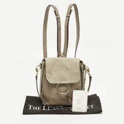 Pre Owned Chloe Faye Day Small Beige Leather and Suede Backpack