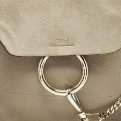 Pre Owned Chloe Faye Day Small Beige Leather and Suede Backpack