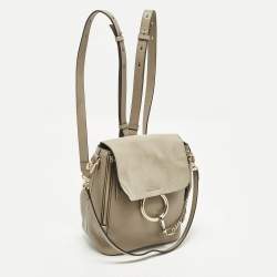 Pre Owned Chloe Faye Day Small Beige Leather and Suede Backpack