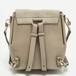 Pre Owned Chloe Faye Day Small Beige Leather and Suede Backpack