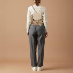 Pre Owned Chloe Faye Day Small Beige Leather and Suede Backpack