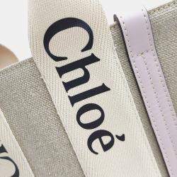 مملوكة مسبقًا Chloe Beige Canvas Woody Bag Small