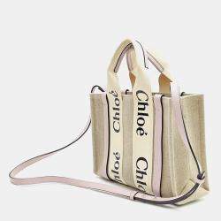 مملوكة مسبقًا Chloe Beige Canvas Woody Bag Small