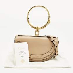 مملوكة مسبقًا Chloe Nile Bracelet Small Beige Leather Minaudiere Bag