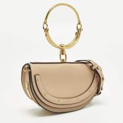 مملوكة مسبقًا Chloe Nile Bracelet Small Beige Leather Minaudiere Bag