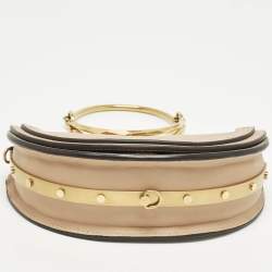 مملوكة مسبقًا Chloe Nile Bracelet Small Beige Leather Minaudiere Bag