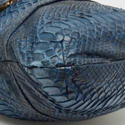 Pre Owned Chloe Joan Blue/Black Python Bucket Bag