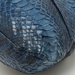 Pre Owned Chloe Joan Blue/Black Python Bucket Bag
