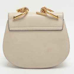 Pre Owned Chloe Palm Embellished Drew Small Light Beige Leather Shoulder Bags