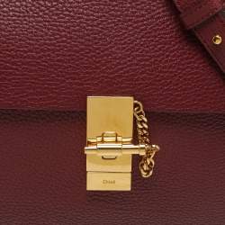 Pre Owned حقيبة كتف كلوي درو جلد حمراء كبيرة