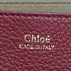 Pre Owned حقيبة كتف كلوي درو جلد حمراء كبيرة