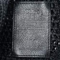 Pre Owned Chloe Summer Banana Black Raffia Hobo