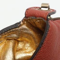 Pre Owned Chloe Brick Leather Crystal Bow Embellished Chain Bag