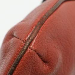 Pre Owned Chloe Brick Leather Crystal Bow Embellished Chain Bag