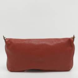 Pre Owned Chloe Brick Leather Crystal Bow Embellished Chain Bag