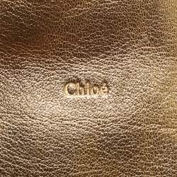 Pre Owned Chloe Brick Leather Crystal Bow Embellished Chain Bag