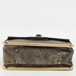 Pre Owned Chloe Sally Small Metallic Python Embossed Leather Shoulder Bag
