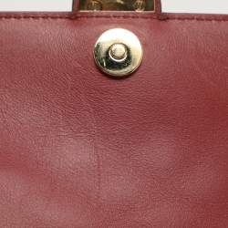 Pre Owned Chloe Tess Embroidered Red Leather and Suede Shoulder Bags