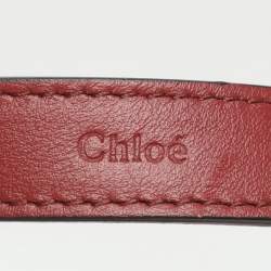 Pre Owned Chloe Tess Embroidered Red Leather and Suede Shoulder Bags