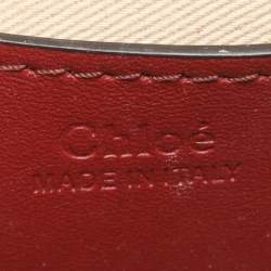 Pre Owned Chloe Tess Embroidered Red Leather and Suede Shoulder Bags