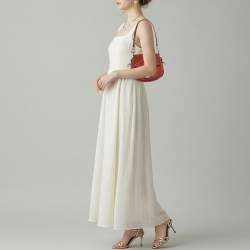 Pre Owned Chloe Tess Embroidered Red Leather and Suede Shoulder Bags