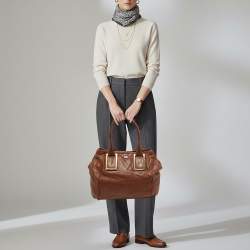 مملوكة مسبقًا حقيبة يد توتس كلوي إيثيل جلد بني