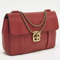 ممل وكة مسبقًا Chloe Elsie Large Red Leather Shoulder Bag