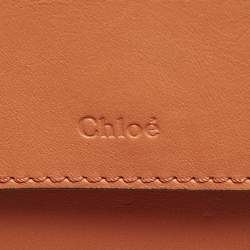 Pre Owned Chloé Vanity C Mini Brown Croc Embossed Shoulder Bag