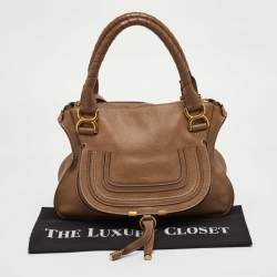 Pre Owned حقيبة كلوي مارسي جلد بني متوسطة