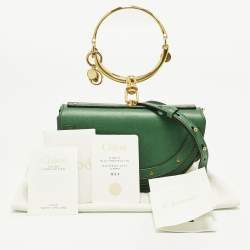 مملوكة مسبقًا Chloe Nile Minaudiere Bracelet Small Green Leather Shoulder Bag