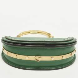 مملوكة مسبقًا Chloe Nile Minaudiere Bracelet Small Green Leather Shoulder Bag