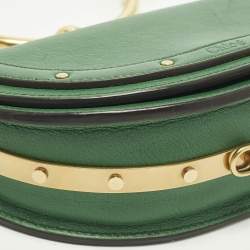 مملوكة مسبقًا Chloe Nile Minaudiere Bracelet Small Green Leather Shoulder Bag
