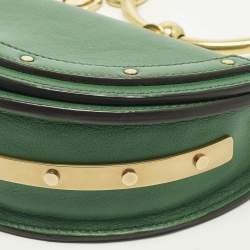م ملوكة مسبقًا Chloe Nile Minaudiere Bracelet Small Green Leather Shoulder Bag