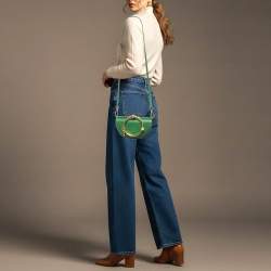 مملوكة مسبقًا Chloe Nile Minaudiere Bracelet Small Green Leather Shoulder Bag