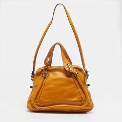 Pre Owned Chloe Paraty Medium Tan Leather Satchel