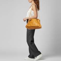 Pre Owned Chloe Paraty Medium Tan Leather Satchel